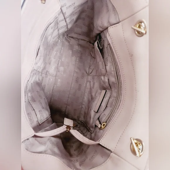 MICHAEL KORS Jet Set Travel Leather Ballet Blush LG Chain Shoulder Tote Bag - Picture 6 of 9